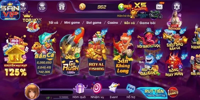 Bắn cá Sanvip - Không gian đại dương tuyệt đẹp với đa dạng sinh vật biển