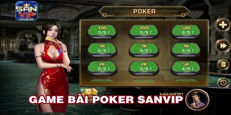 Các game bài hot tại Sanvip