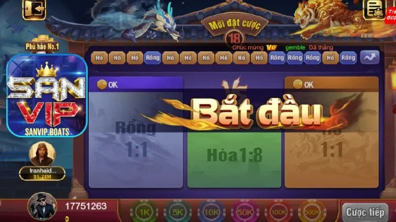 Rồng Hổ SanVip - tựa game cá cược trực tuyến đỉnh cao