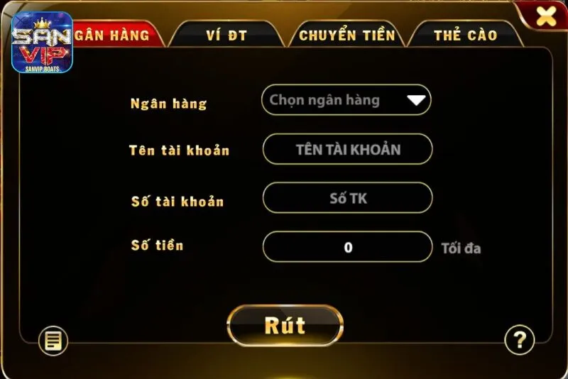 Rút qua ngân hàng