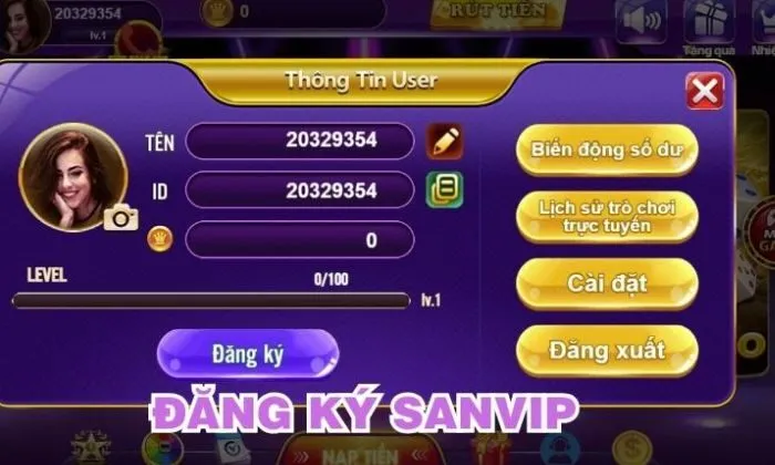 Tạo tài khoản cá cược Sanvip