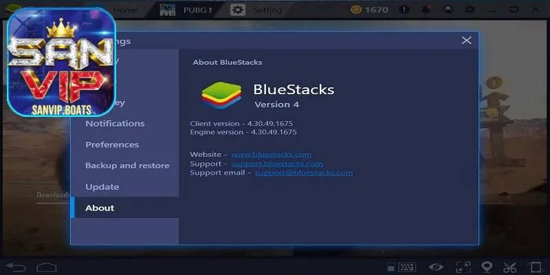 Tính năng cá cược Sanvip trên giả lập Bluestack hiện đại